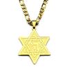 Je Israel Hebrew Letter Chai Symbol David Star Pendant Necklace Men Women Stainless Steel Hexagram Punk Cuban Chain Jewelry