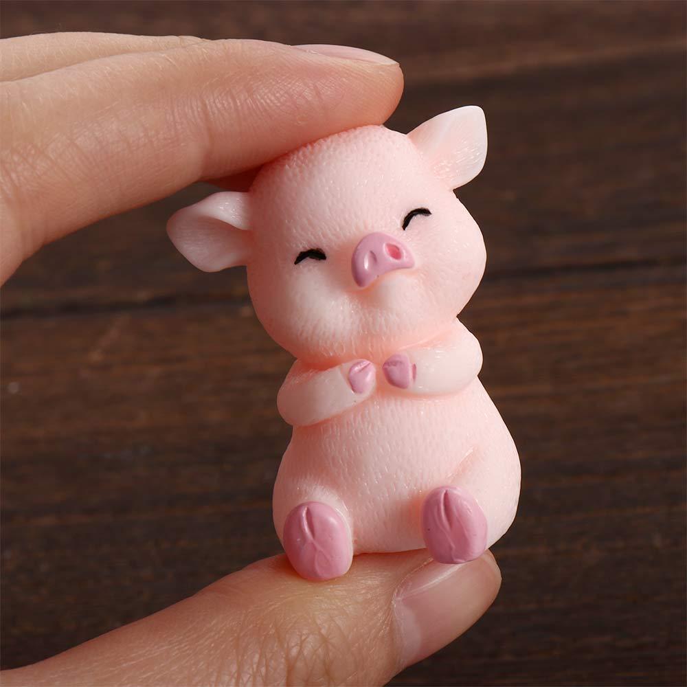 Pig Naughty Home Ornament Resin Craft Pig Miniature Dollhouse Accessory Micro Landscape Decoration