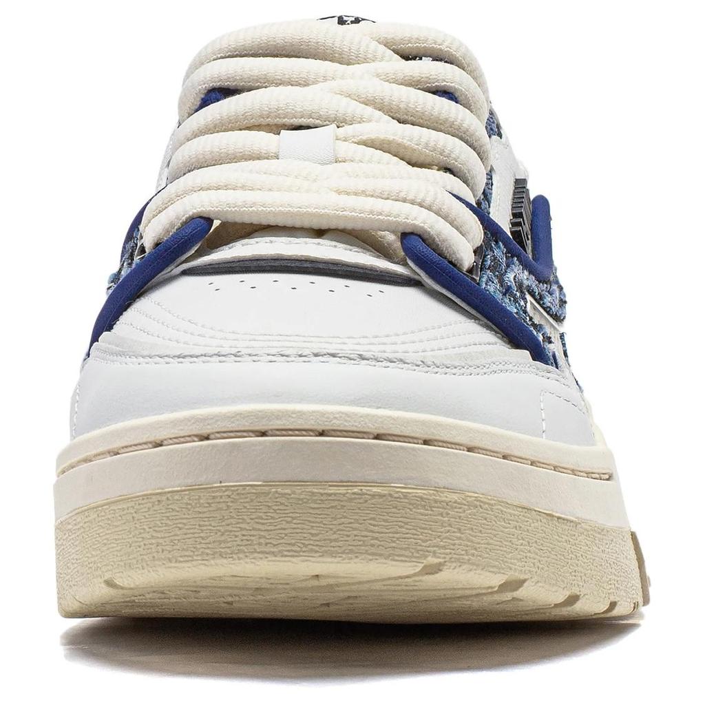 Li-Ning Classic Fashion Durable Non-Slip Low-Top Skate Shoes Women Sneakers White Blue AGCU036-2