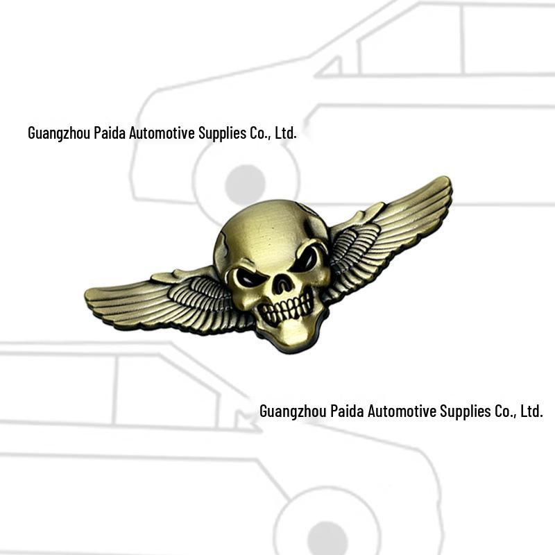 Oni Head Wings Skull Car Tail & Side Decal - Angel Wings Body Sticker