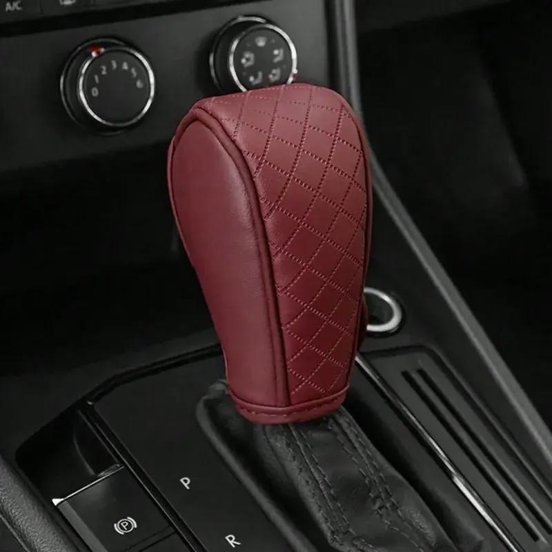 High Quality Car Shift Handle Cover PU Leather Non-slip Wear-resistant Universal Car Automatic Gear Sheath Car Decoration