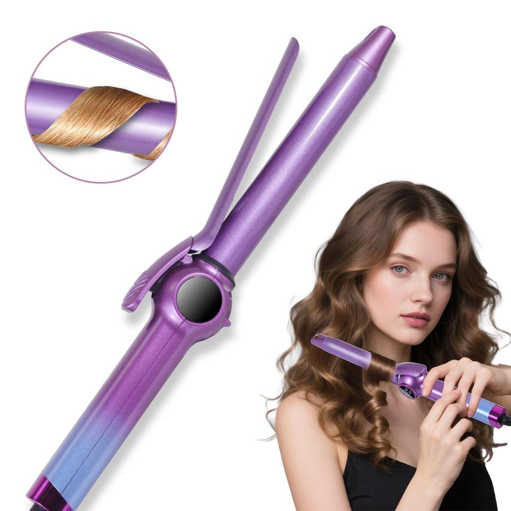 Tourmaline Ceramic Curling Iron with Negative Ions 5s Fast Heat-Up 100-230°C Adjustable Temperature LED Display Hair Curler for Long-Lasting Curls