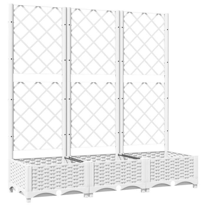 VidaXL Planter with Trellis White 120x40x121.5 Cm PP 153283