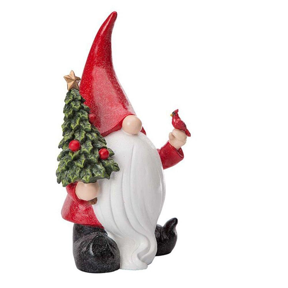 Resin Christmas Santa Claus Statue Cute Dwarfs Figurines  Outdoor