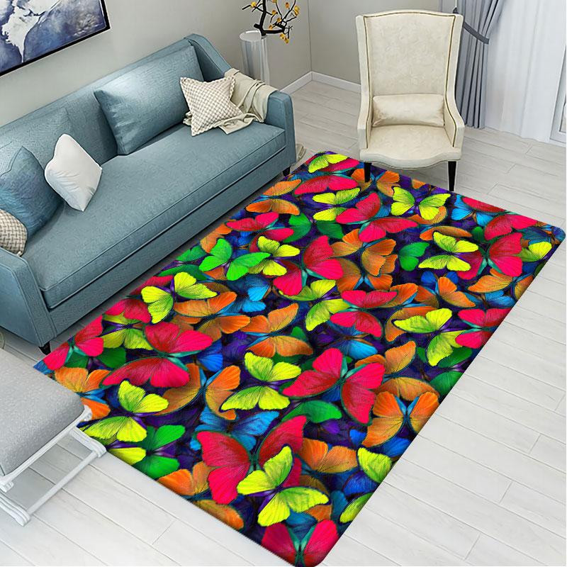 Bunte Schmetterlings-Eingangstürmatte, Innenteppich, Schlafzimmer, Wohnzimmer, Bodenmatte, Badezimmer, rutschfester Teppich
