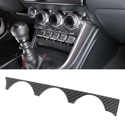 Rám panelu ovladačů klimatizace vozu s ozdobným proužkem, vzor uhlíkových vláken, hladký povrch, náhrada za Subaru BRZ ZN8 ZD8