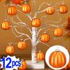 Halloween Pumpkin Balls 5cm Matte Autumn Pumpkin Pendant Thanksgiving Christmas Tree Hanging Ornaments Party Decoration Supplies