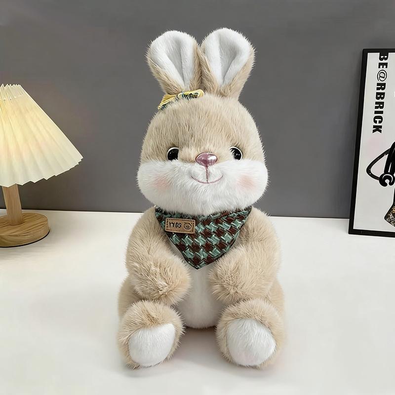 Cute Bunny Plush Toy Girly-Hearted Plush Doll Carrot Rabbit Pillow Scarf Rabbit Sleep Comfort Toy Children's Birthday Gift for G