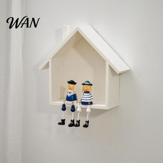 Kinderzimmer Wandregal Holzhaus Ausstellungsregal, Montiert Dekoratives Schwebendes Offene Nut Kleines Spielzeug Puppen Organizer für Flur, Wohnzimmer,