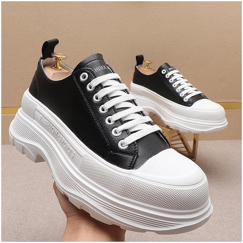 

Высококачественные новые брендовые дизайнерские мужские белые туфли на платформе со шнуровкой, повседневные мокасины на плоской подошве, роскошные кроссовки для ходьбы в стиле панк-рок 38 чёрный