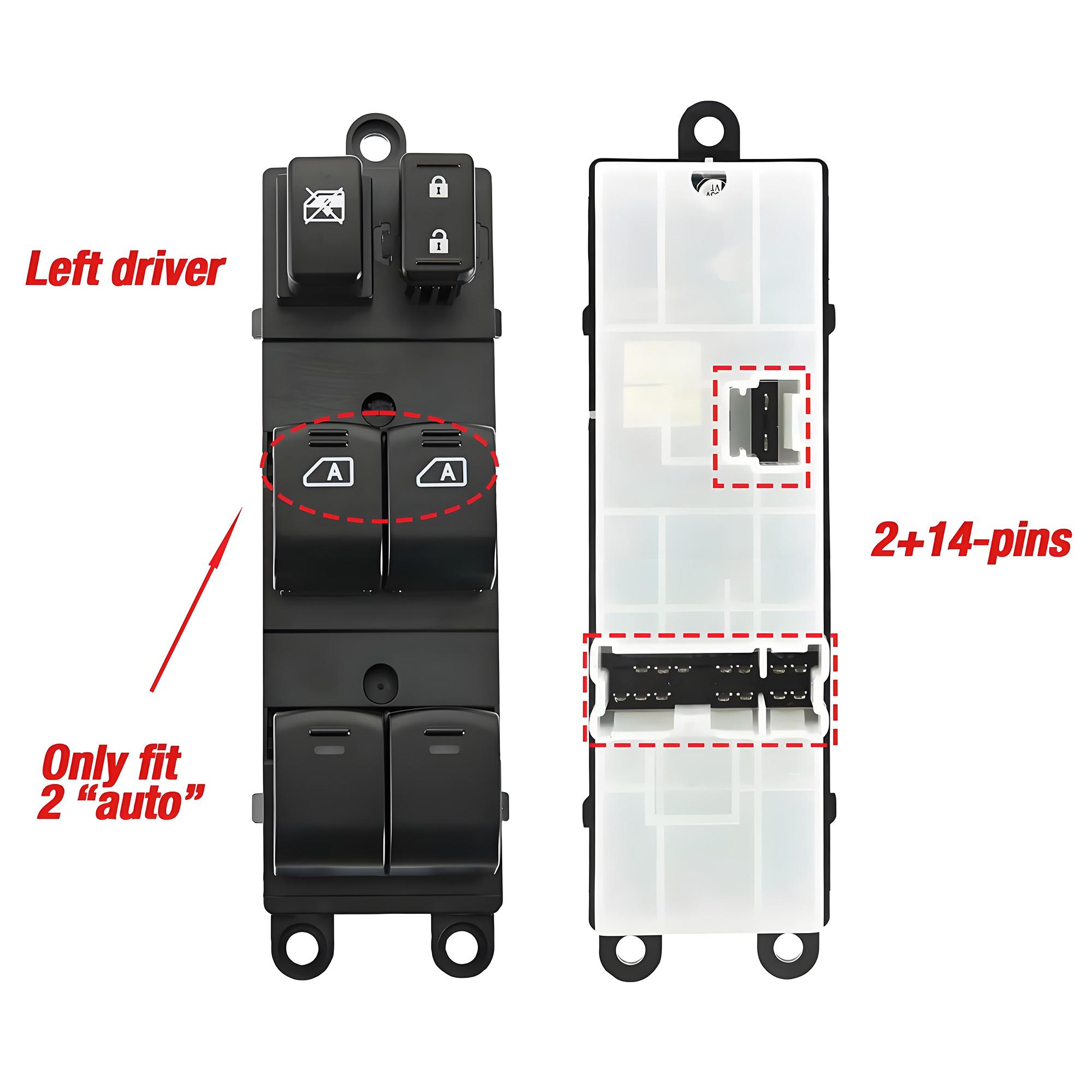 25401-ZL10A 25401ZL10A For Nissan Pathfinder 2007-2012,Front Left Driver Side Power Master Window Glass Lifter Control Switch 25401-ZL10A