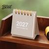 Gold Twin Binding Desk Calendar Mini 2026-2027, Oct 2026 To Dec 2027 Standing Flip Small Artistic Office Stationery Supplies Calendar, 14 Monthly