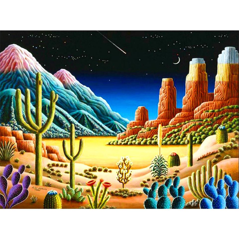 5D DIY Diamond Painting Landscape Scenery Cross Stitch Kit Full Round Rhinestone Embroidery Mosaic Home Decoration Gifts