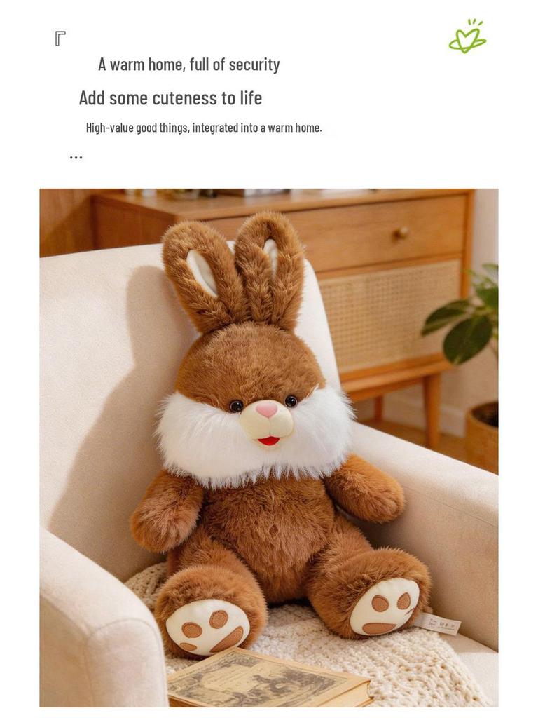 Cute Long-Eared White Rabbit Plush Toy - Children's Soothing Companion Doll