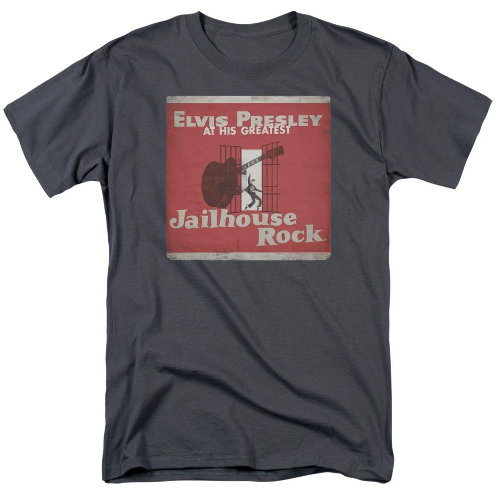 Elvis Presley - Greatest - Adult Unisex Short Sleeve T-Shirt - Gray 4XL