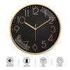 12-inch Plastic & Glass Wall Clock - Pie (Silent Movement), Black.