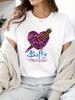Women's Buffy The Vampire Slayer Heart Pencil T-Shirt Leisure Fashion Short Sleeve Cotton T-shirt Summer Brand Streetwear Top