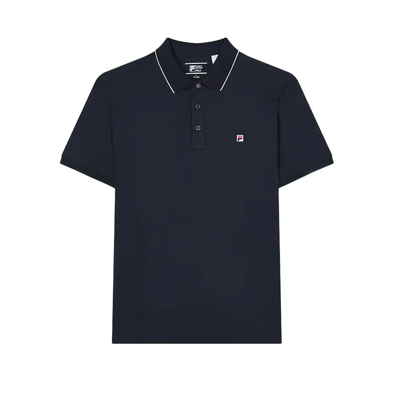 FILA Simple Comfortable Casual Short Sleeve Polo Shirt Men tops Legendary-Blue F51M431102FNV