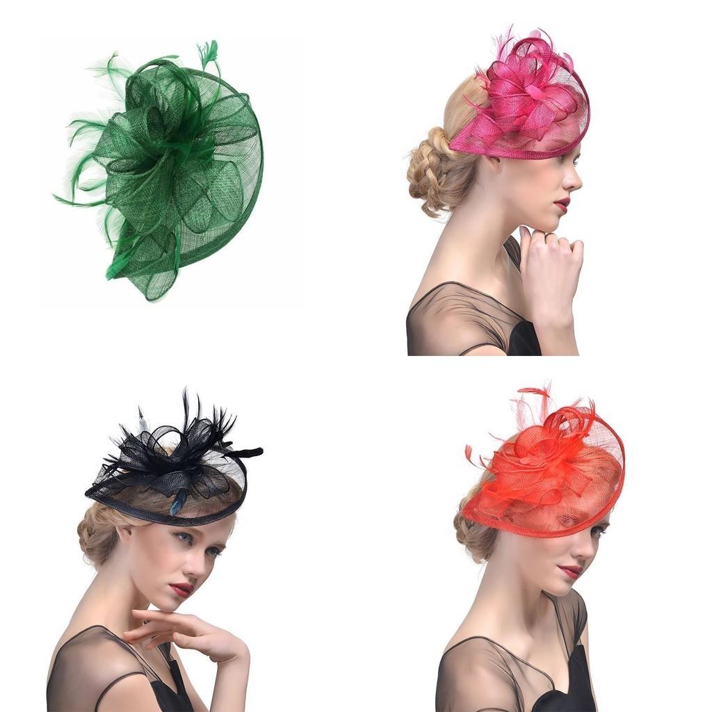 Women's Elegant Feather Headband Aliceband Hat Wedding Fascinator
