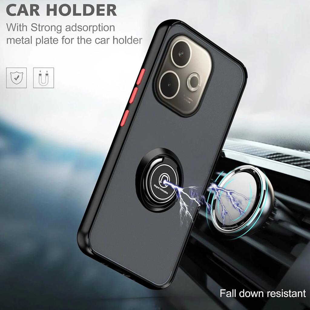 Nárazuvzdorný matný kryt Armor pro OPPO A5 Pro 5G Ochranný kryt Kroužek Magnetický stojánek Držák Zadní kryt Coque Fundas