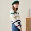 Komengboka Women's Striped 100% Wool Sweater