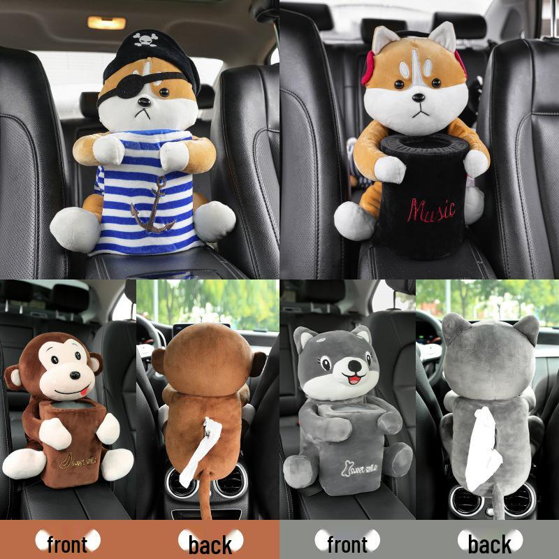 Cartoon Capybara Car Tissue Box - Seat Back Hanging Style Interior Decoration