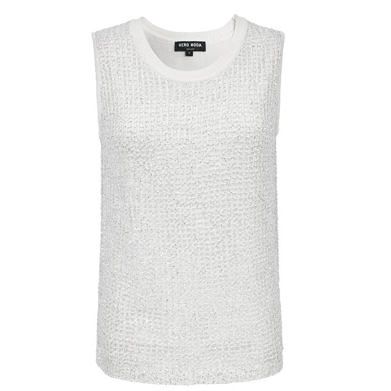 

VEROMODA Shimmer Knit Sleeveless Round Neck Top S