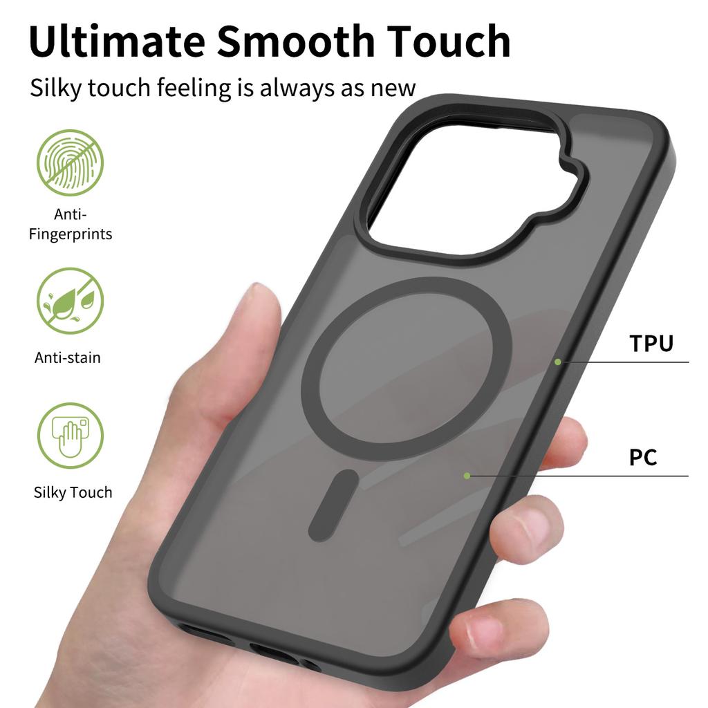 Ultra-Thin N52 MagSafe Compatible Case for Xiaomi 17 Pro Max Redmi Note 15 5G - TPU/PC Silky Smooth Touch Wireless Charging Shockproof Cover
