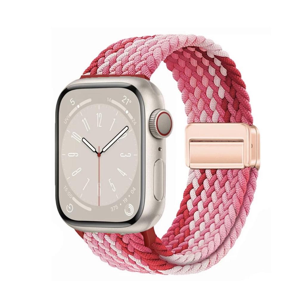 Magnetic Buckle Nylon Watch Strap for Apple Watch Series 5-10 Smartwatches