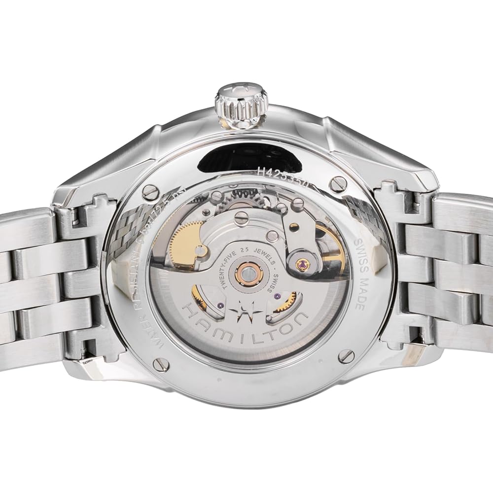 HAMILTON Men's JAZZMASTER Automatic Watch, H42535130, 5 ATM Water Resistant, Sapphire Crystal, Black Dial, Stainless Steel [Parallel Import]