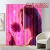 2pcs, 2D FLAT PRINTING Curtains (Without Rod) Blooming Glow Chic Curtains Digital Printed Versatile Polyester Fabric Curtains
