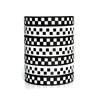 Antique Lovebirds Checkered Silicone Bracelets; Nostalgic B&W Plaid Bands for Party Favors