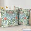 2 Pack White Green Orange Blue Vintage Floral Pillow Covers Double Sided Print Art Nouveau Botanical Cushion Cases Home Decor