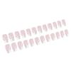 24 Stück Kurze Quadratische Aufdrücknägel Glänzende Acryl-Falschnägel French Tip Aufklebenagel Maniküre für Frauen und Mädchen