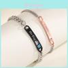 Modische Schwarze Und Roségoldfarbene Legierung Modische Partnerarmbänder