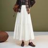 Brand Velvet A-Line Midi Skirt: Women's 2025 Autumn/Winter Elastic Waist, Slimming, Fashionable, Versatile Long Skirt