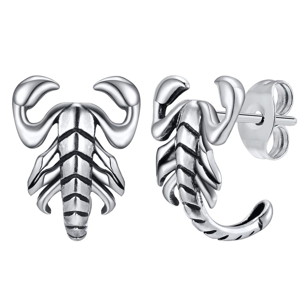 Pendientes de Tachuela de Escorpión Gótico para Hombres Niños, Pendiente Metálico de Insecto Rock Punk, Regalos de Joyería para Él Fiesta Calle Joyería de Halloween
