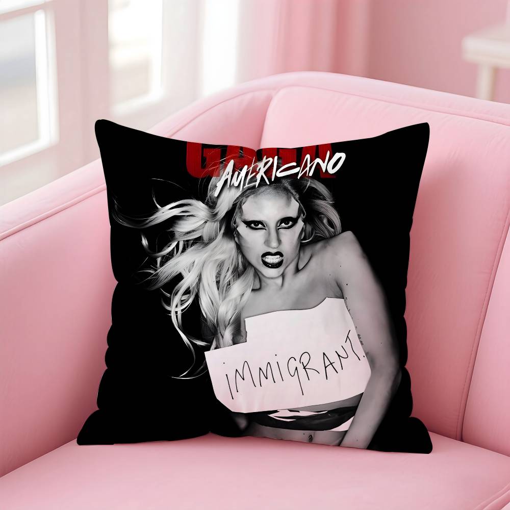 L-Lady SINGER G-gaga Pillow Case Pattern Printing Pillowcase Living Room Sofa Cushion Cover Bedroom Room Decor