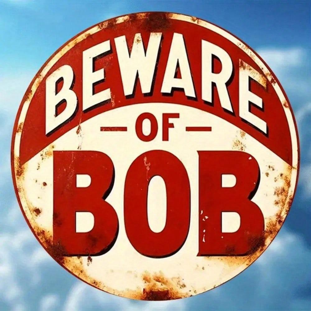 Vintage Round Beware Of Dog Metal Sign Wall Art Home Bar Pub Club Decor