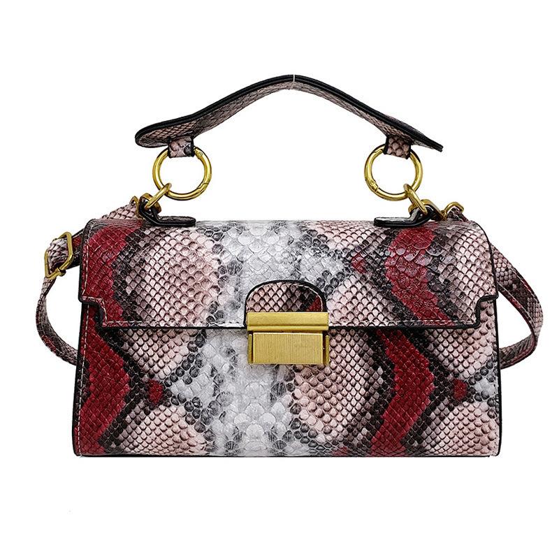 able High-end Texture Light Snake Print Niche Design Versatile Handhold Bag Shoulder Bag Crossbody Bag Armpit
