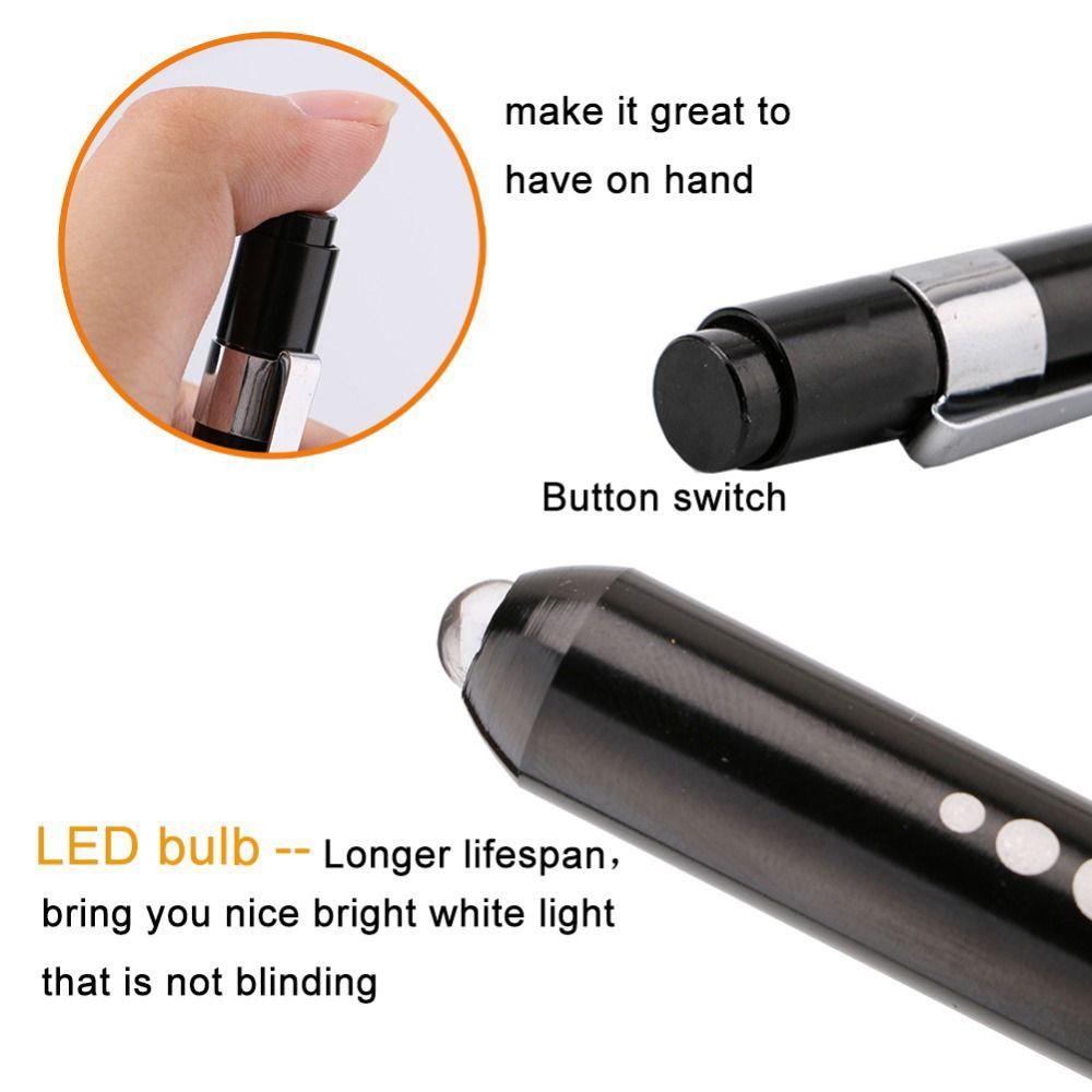 Clip Ophthalmoscope Work Inspection LED Pen Light Doctor Nurse Pen Penlight Torch Flashlight Torch