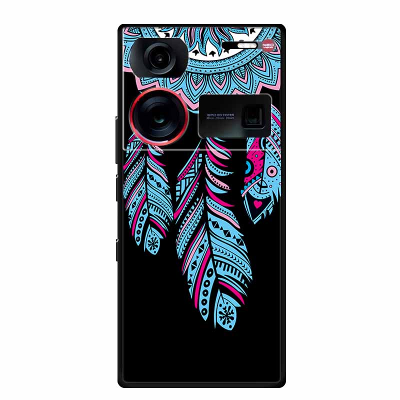6.8" For ZTE Nubia Z60 Ultra Case Shockproof Black Silicone Soft Phone Case For ZTE Nubia Z60 Ultra Back Cover Case Cute Cartoon