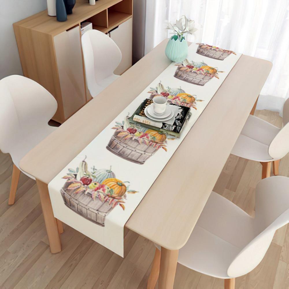 2 pièces Drapeau de table de Pâques Décoration de fête Table Oeuf Lapin Nappe Lin Double Drapeau