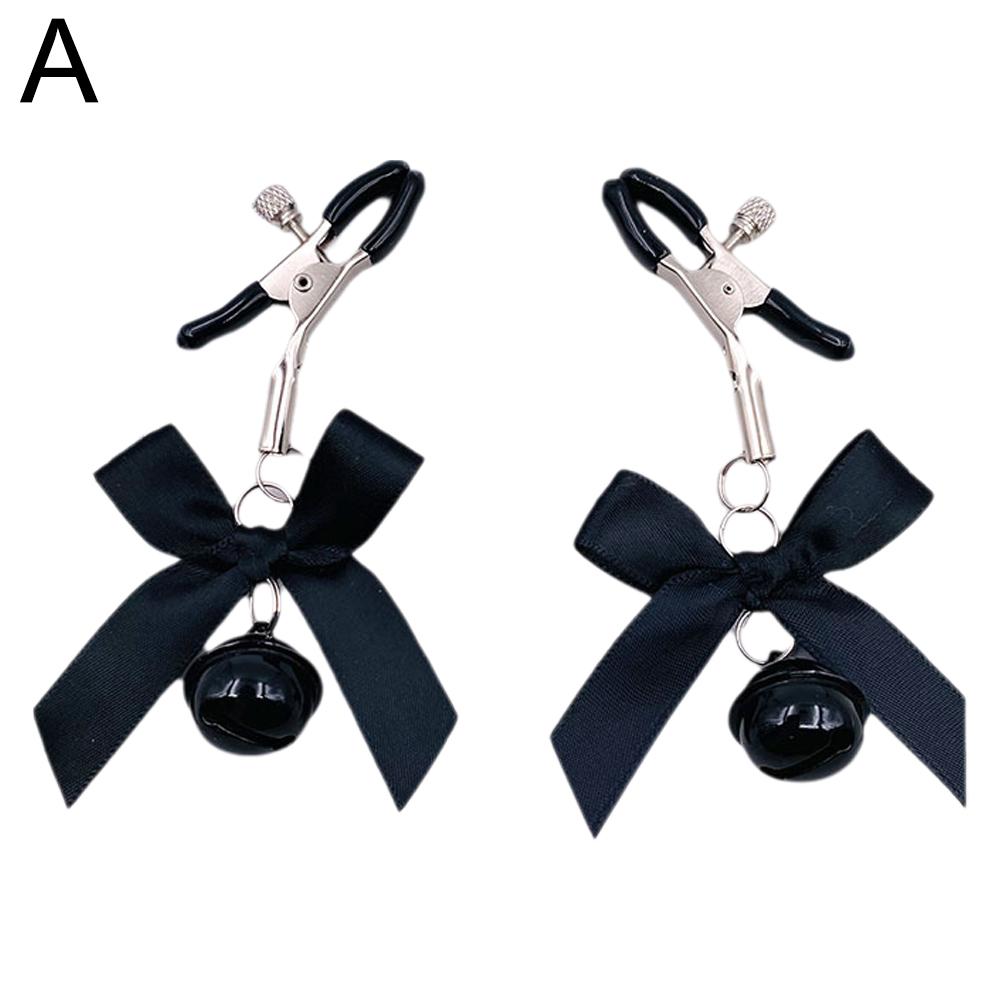 4 Color Adjustable Sexy Bow Nipple Clamps with Bells Adult BDSM Fetish Toy for Couples Intimate Play