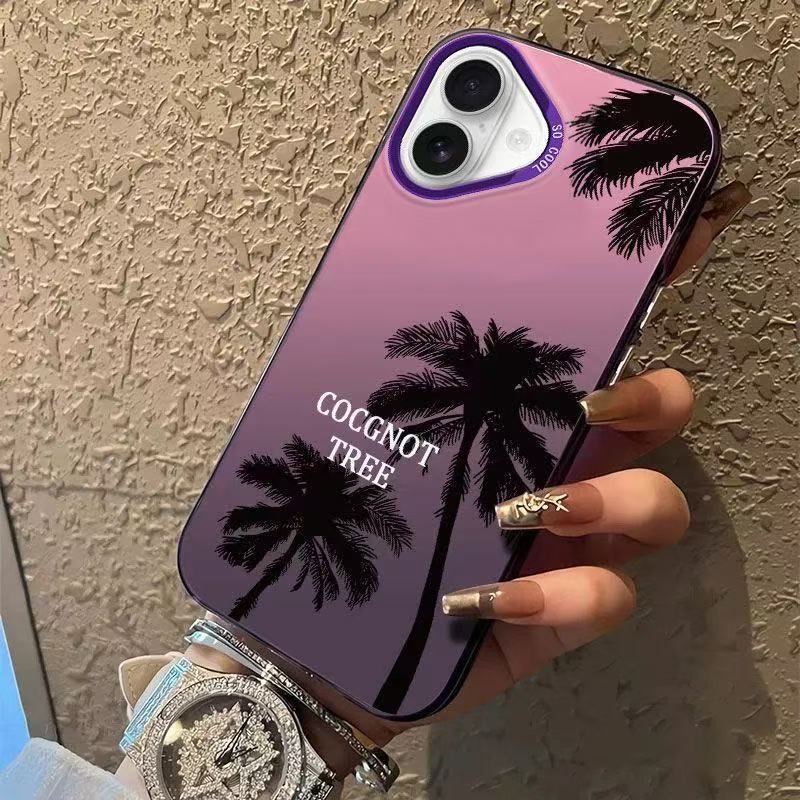 The new coconut tree is suitable for iphone17 mobile phone case Apple 16promax/15 anti-drop 14pro13 Europe and America 12