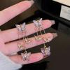 Women's Light Purple Small Butterfly Tassel Earrings Delicate Temperament Accessory Elegant Style Perfect for Party Daily Wear