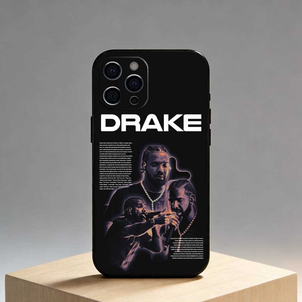 

Rapper D-Drake Phone Case For iPhone17,16,15,14,13,12 Plus,Max Soft Silicone Black Cover iPhone13
