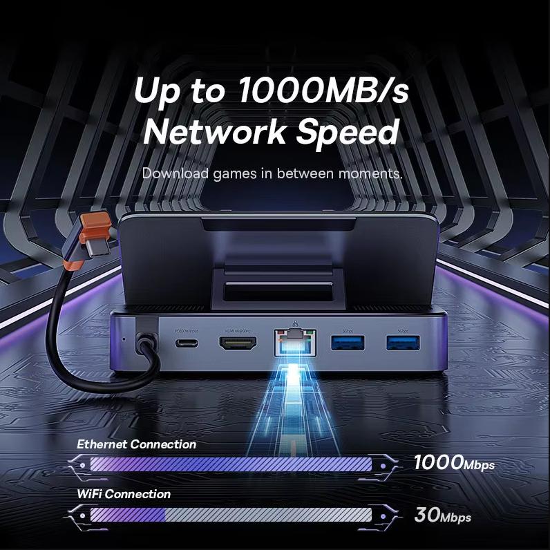 Baseus SteamDeck docking station Type-C docking station USB-C to Gigabit Ethernet port HDMI adapter 4k60Hz