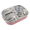 4-Compartment Portable Bento Box Includes Spoon & Chopsticks Food Storage Container  Work Use