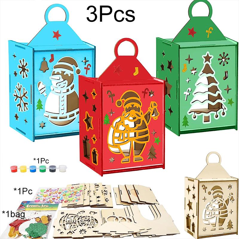 1/3/5PCS DIY DIY Graffiti Ornaments Funny 3D Jigsaw Puzzle Educational Toys Christmas Decorations Parent-Child Games Christmas